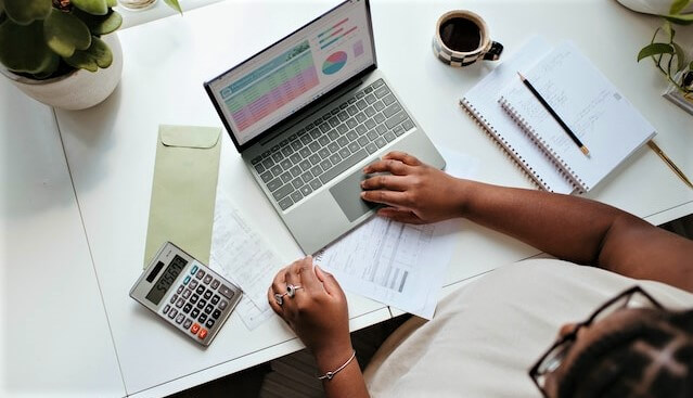girl working on a laptop