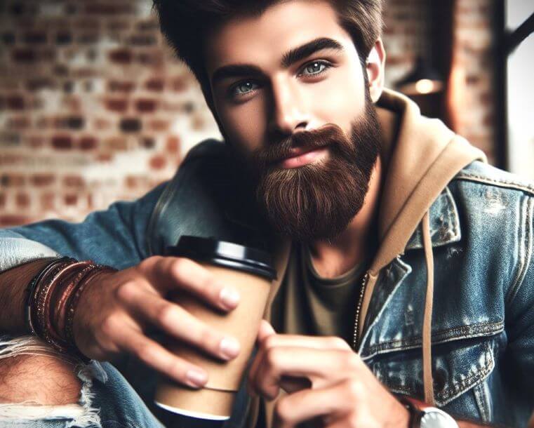 A guy holding a coffee